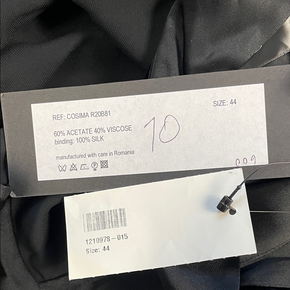 Nwt Petar Petrov Cosima Cross Back Wrap Blouse Black Satin Sz 44 — image 7 of 8